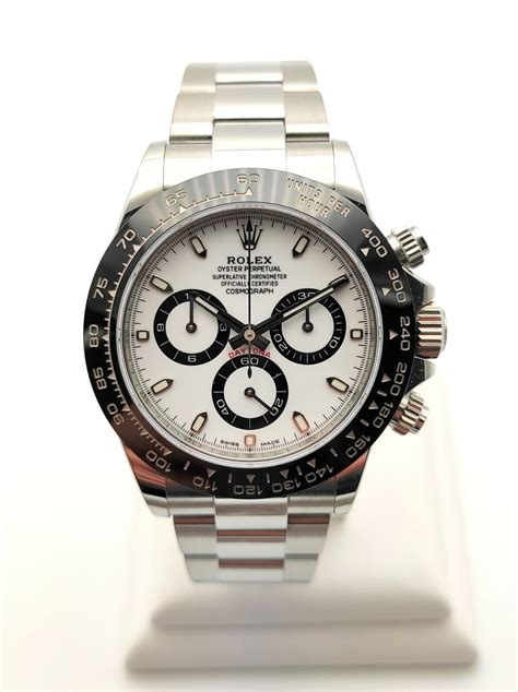 rolex daytona stainless steel white or black|Rolex daytona steel for sale.